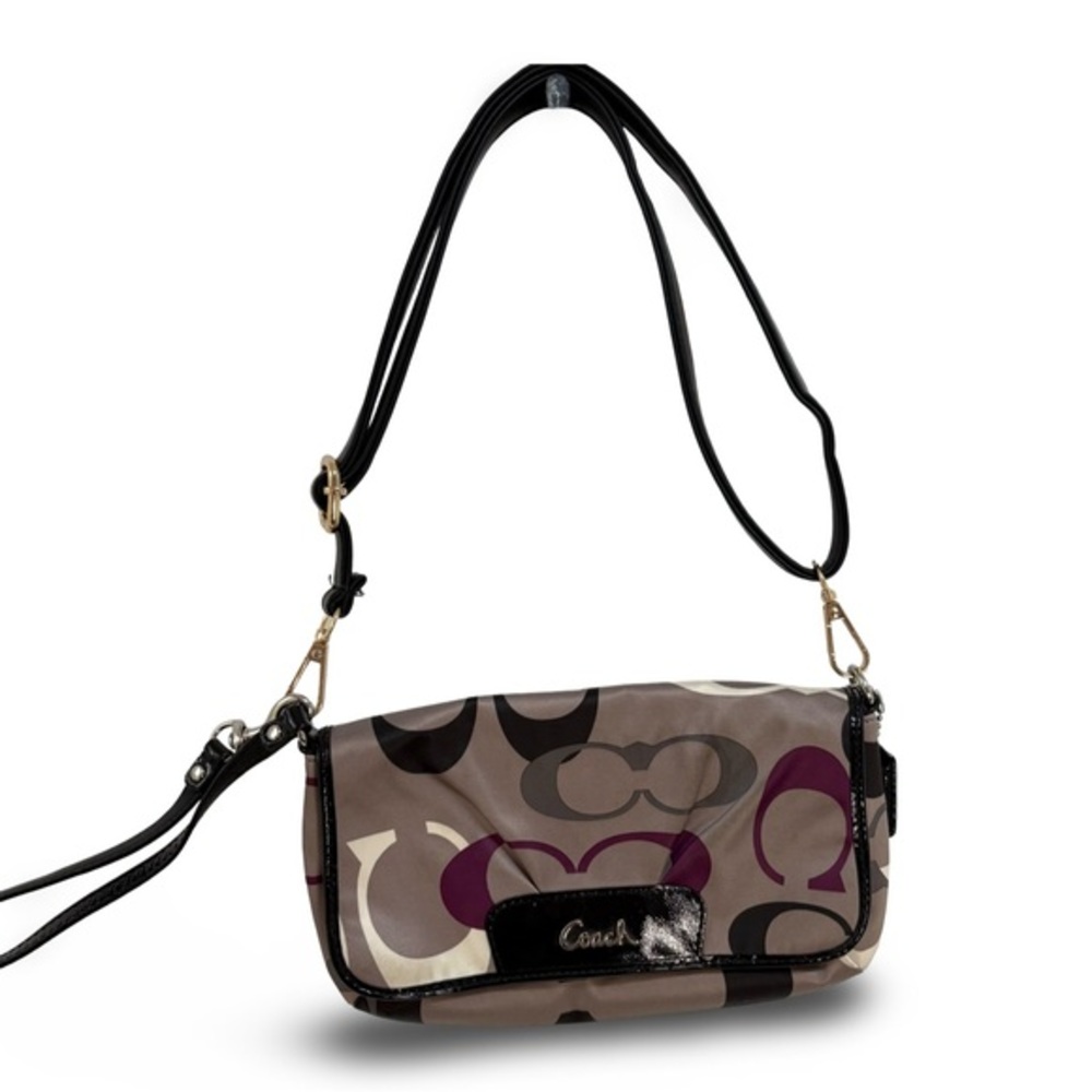 Coach Ashley multicolored satin mini clutch bag